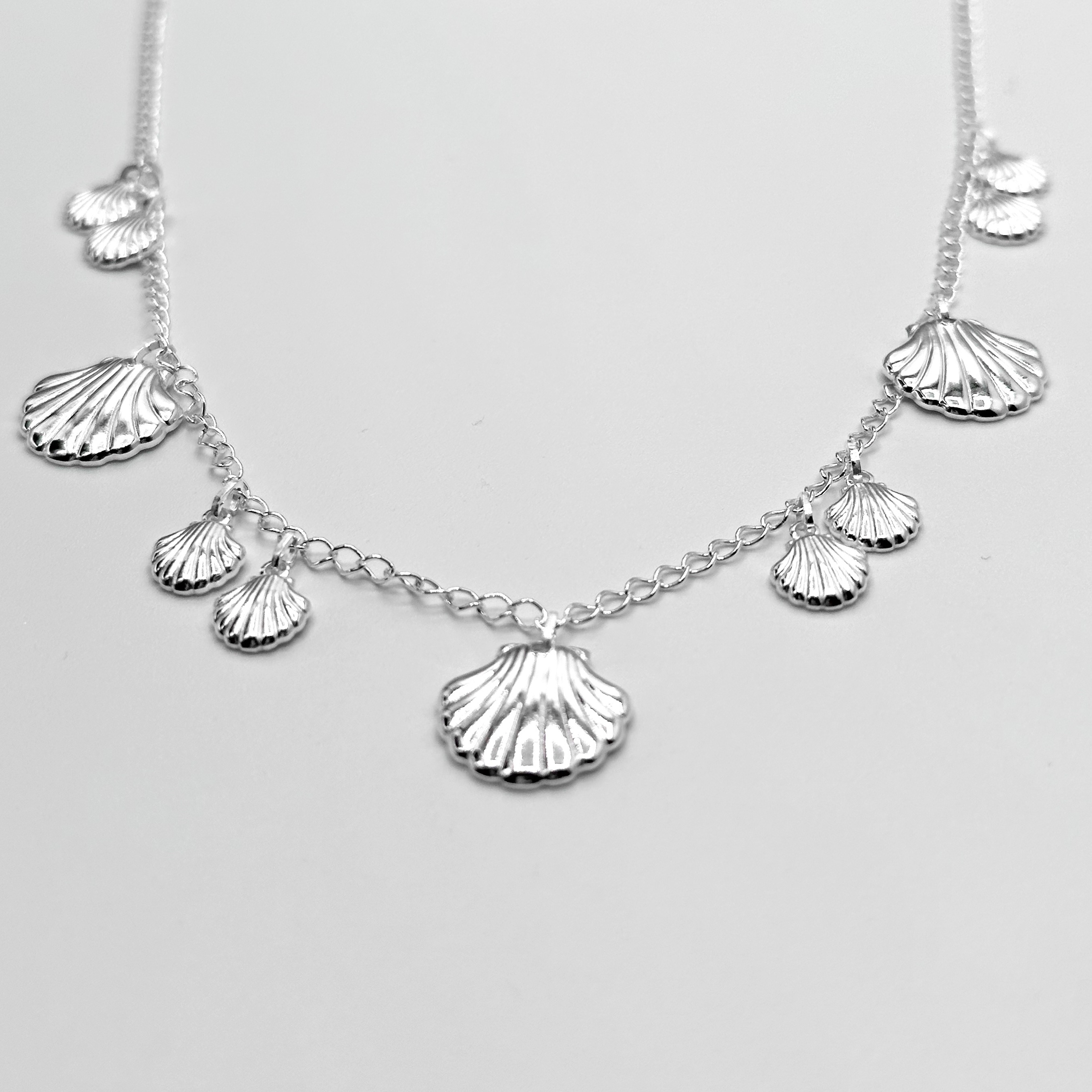 Collier Coquillage Éclatant en Argent 925 - 35cm