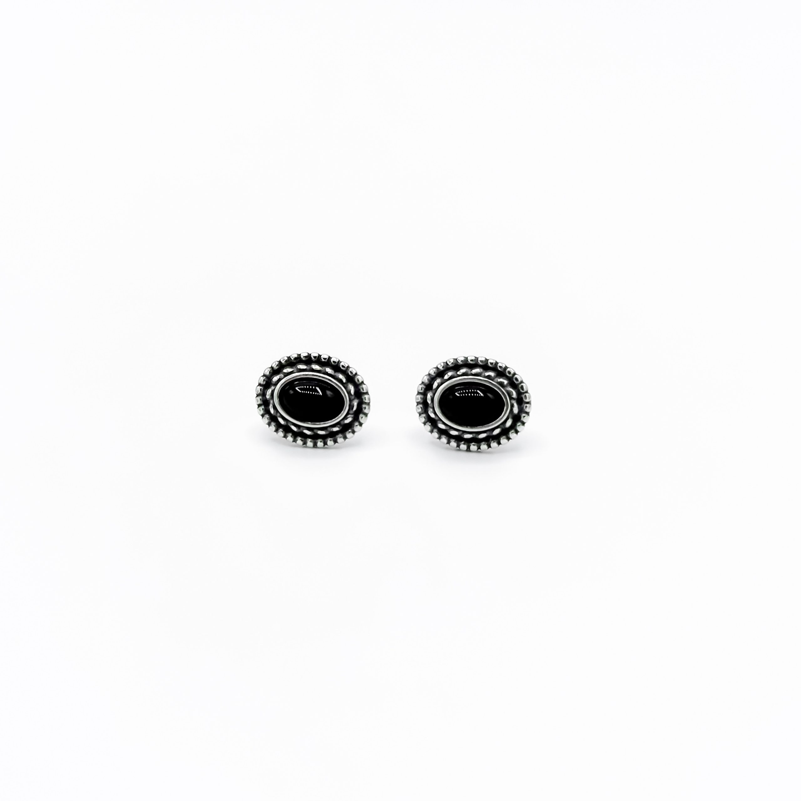 Boucles d'Oreilles Agate Noire Élégance en argent 925