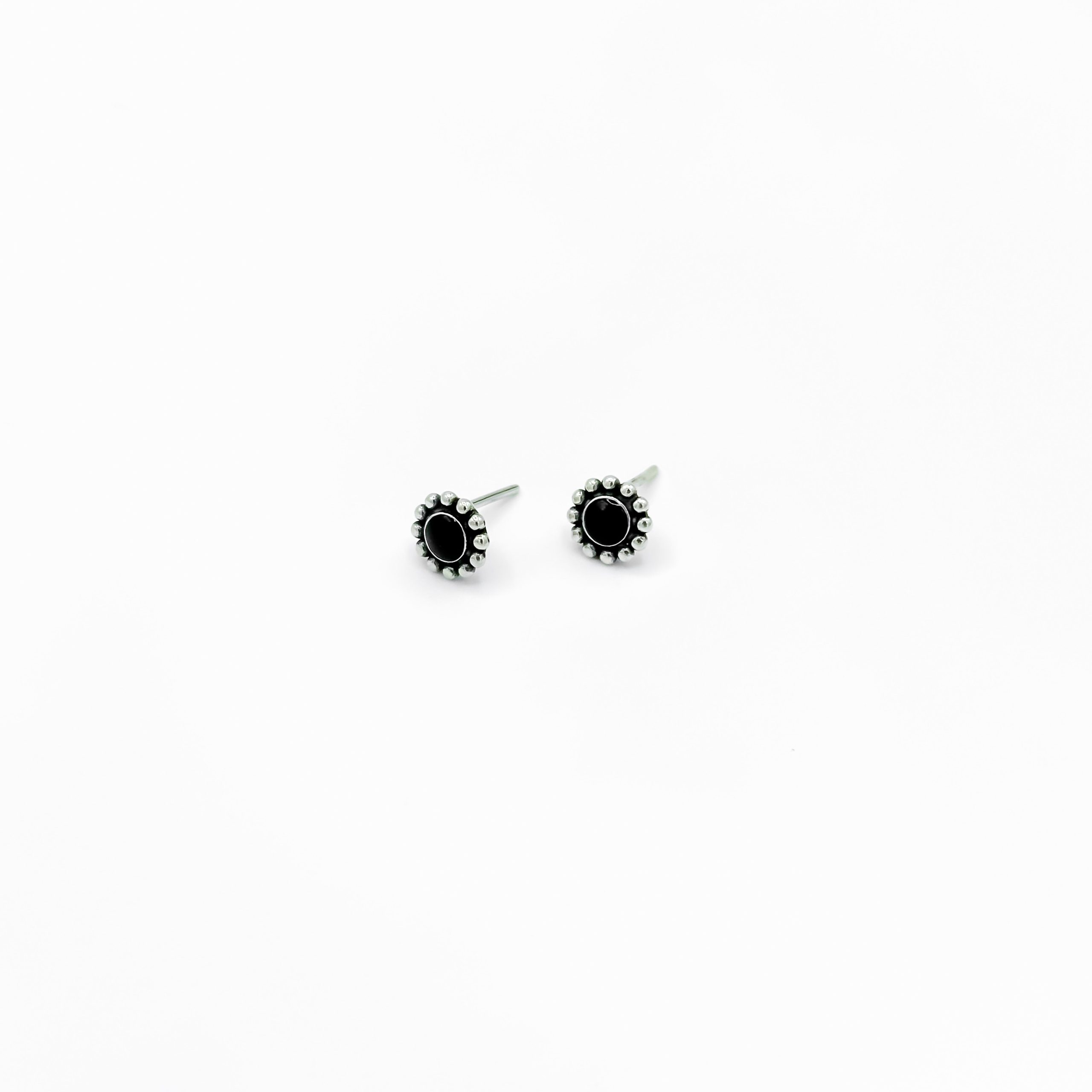 Boucles d'Oreilles Agate Noire Mystique en argent 925