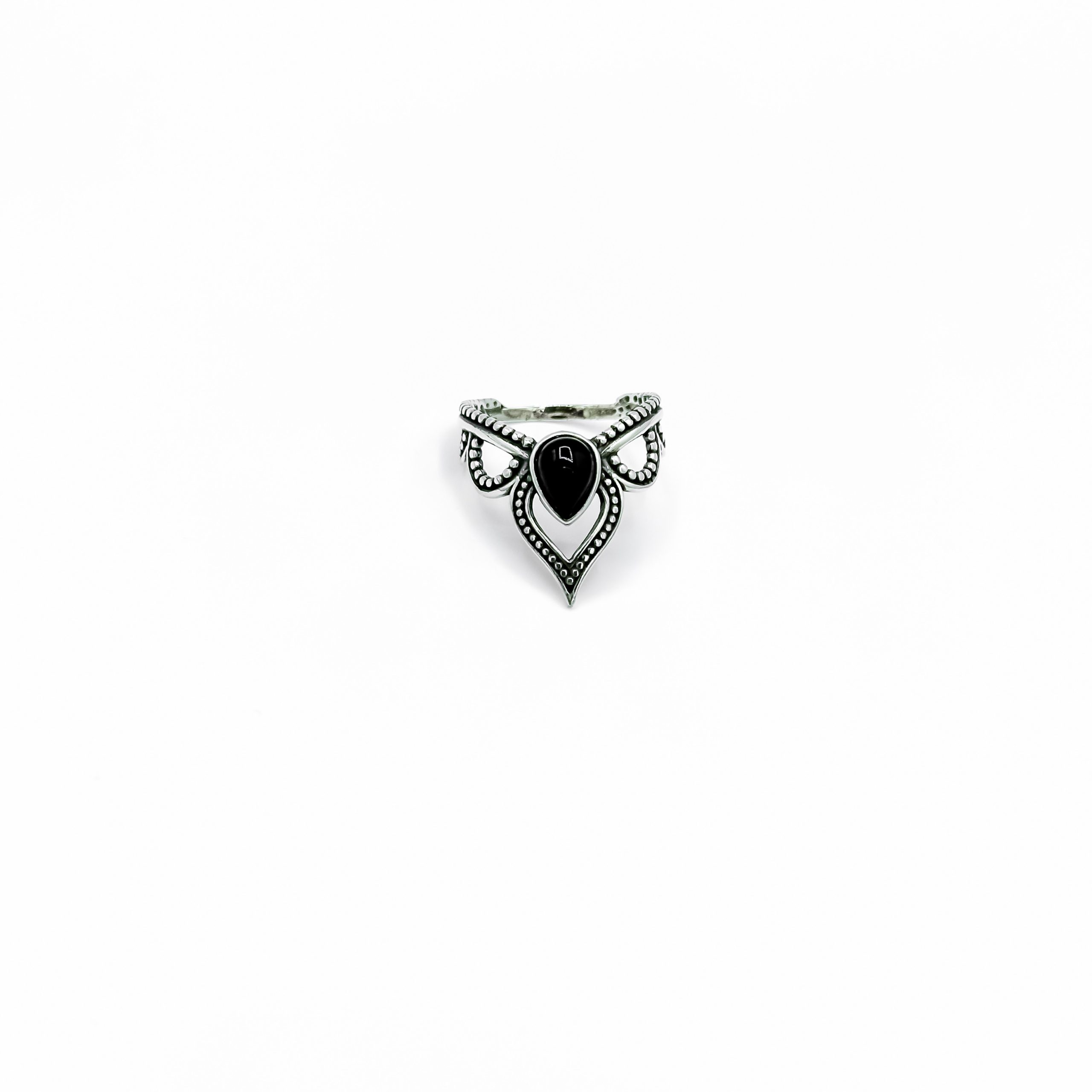 Bague Boho Agate Noire en argent 925