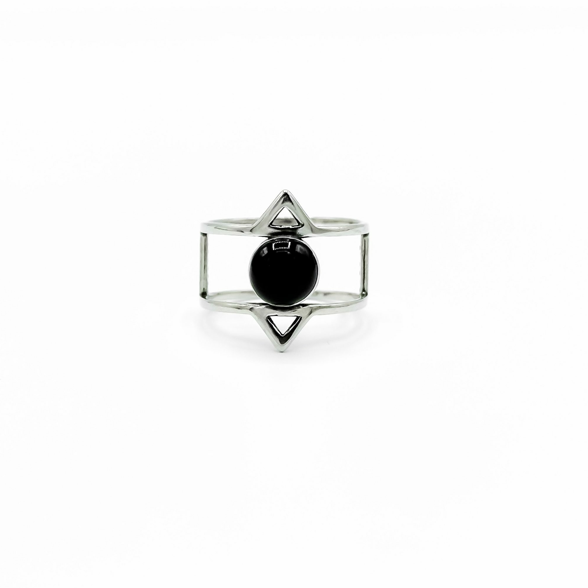 Bague Brise d'Agate Noire en Argent 925
