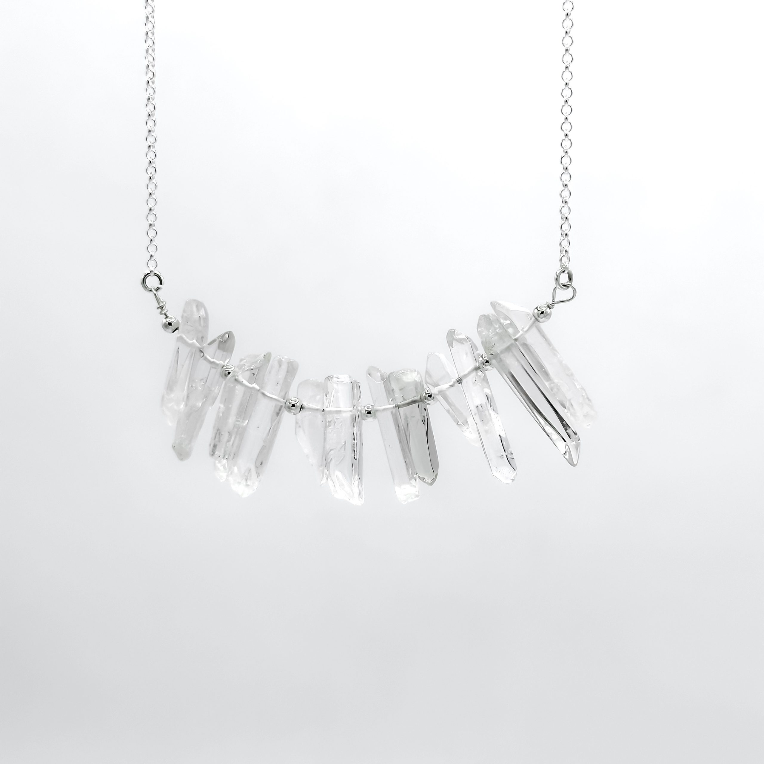 Collier Éclat de Cristal Roche en argent 925