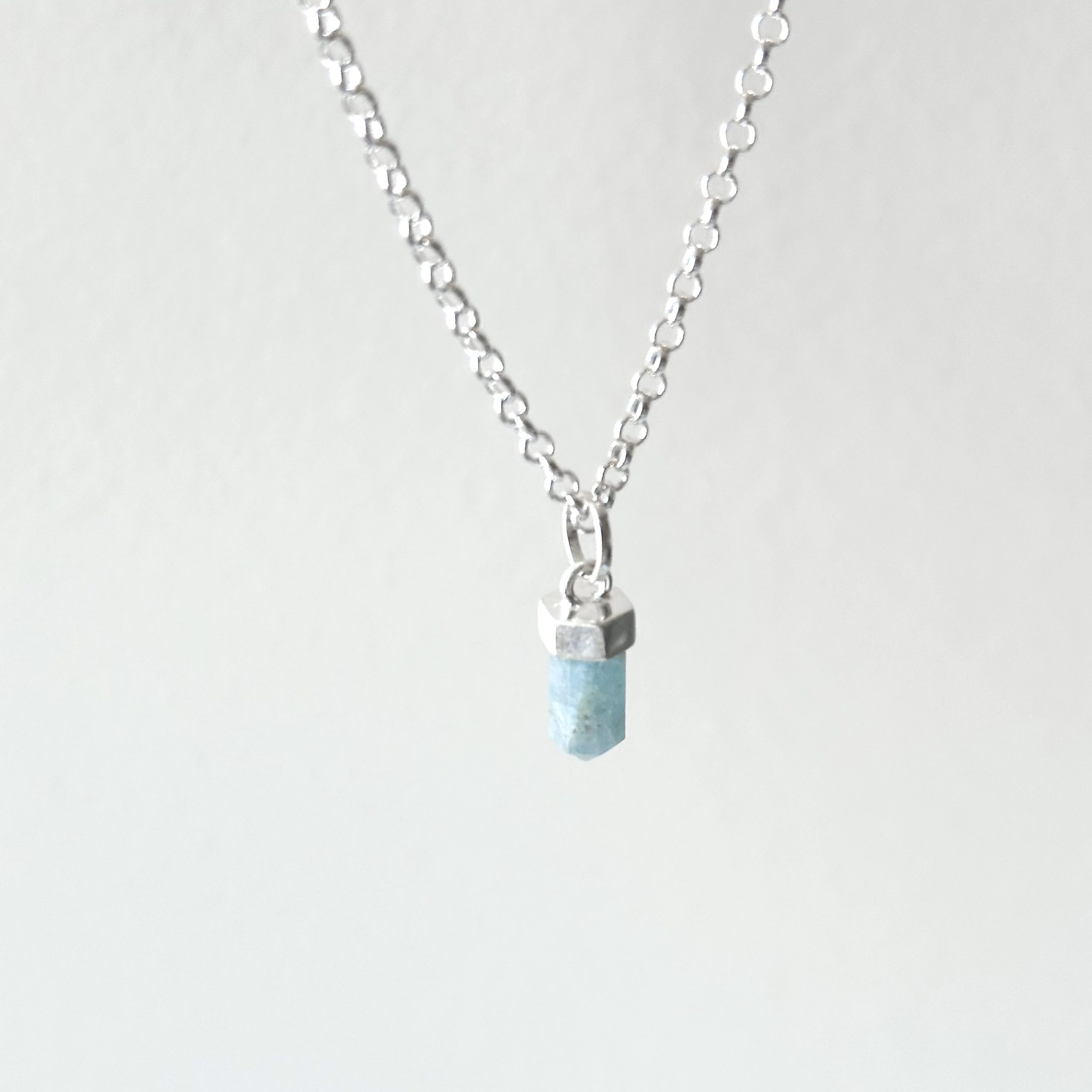 Collier Aigue-Marine en argent 925 - 40cm